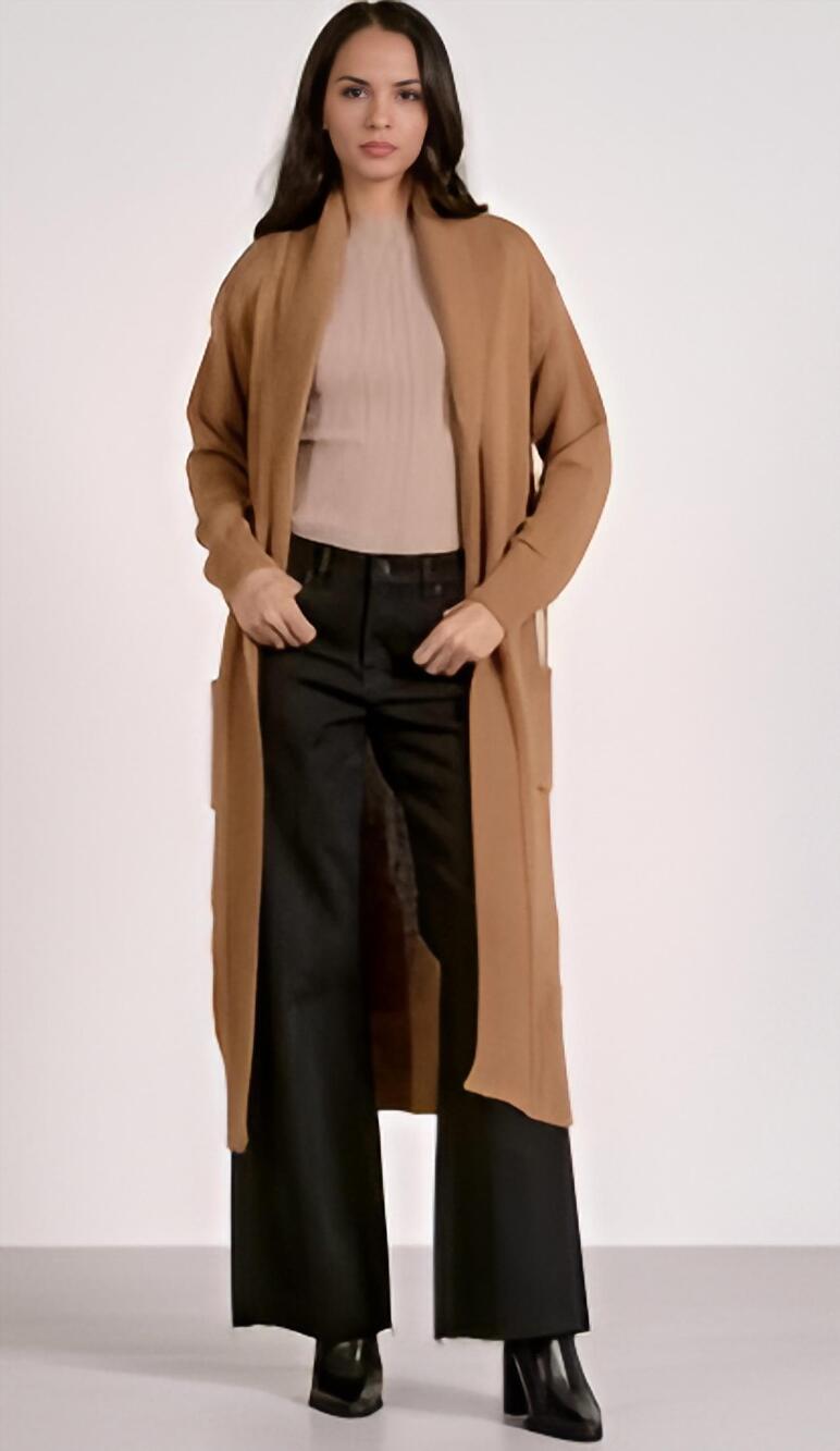 NEW ELAN long sweater cardigan in macchiato